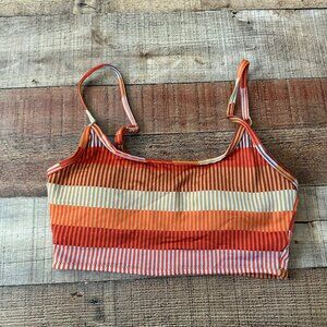 Aerie Striped Bikini Top Swimsuit With Adjustable Straps Size S